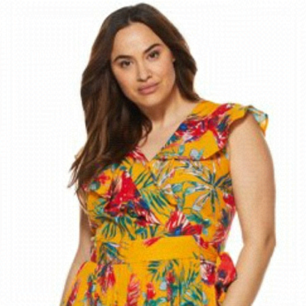 SOFIA Jeans By Sofia Vergara Women’s Short Sleeve Ruffle Wrap Top Plus Size 4X